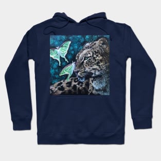 Luna moths and Leopard Hoodie